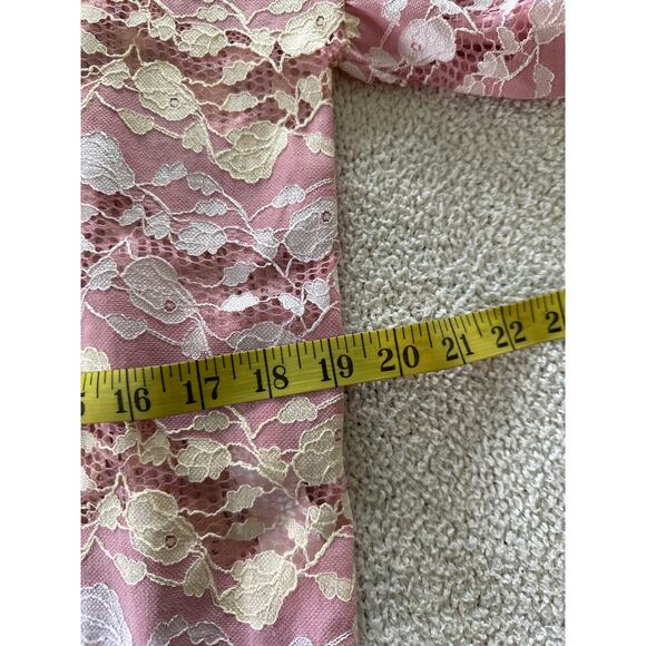 ZARA Womens Top Pink Lace Cropped Short Sleeve Cottage Feminine Spring SMALL - Picture 10 of 11